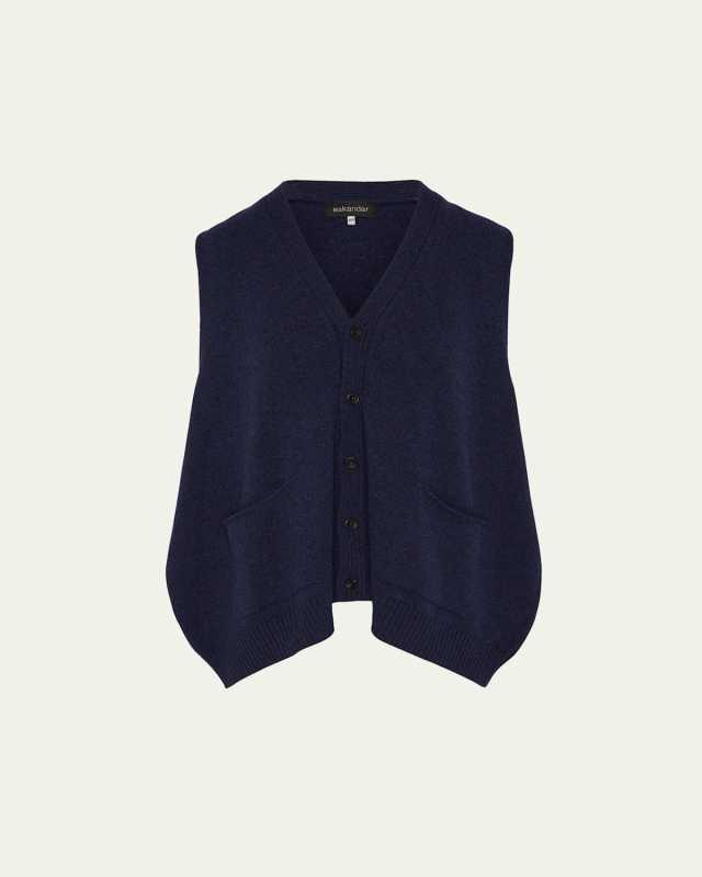 Scoop Armhole Cashmere Waistcoat (Mid Plus Length)